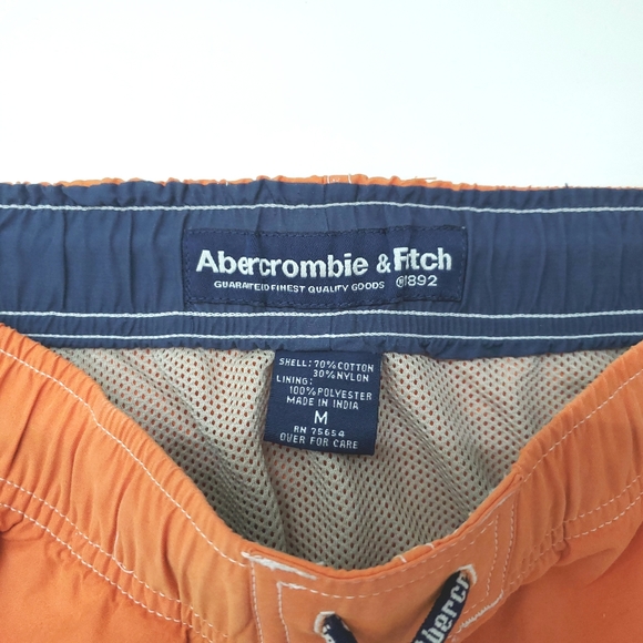 Abercrombie & Fitch VTG Board Shorts Men's Size Medium Cargo Orange - Picture 5 of 6